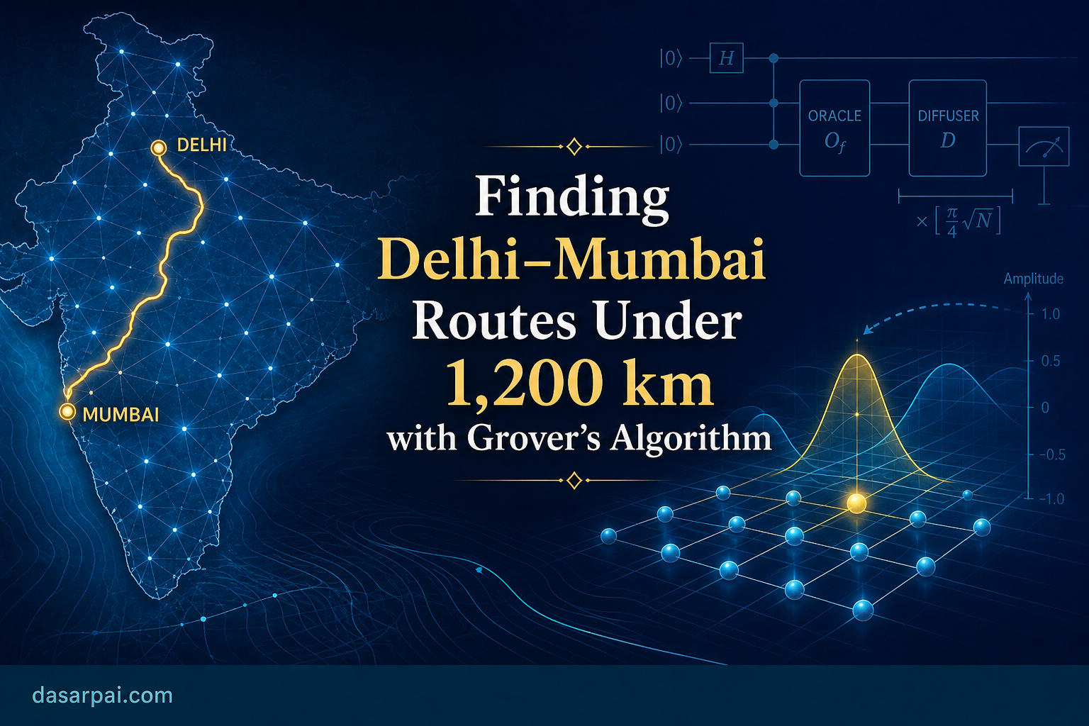 Finding Delhi–Mumbai Routes Under 1,200 km with Grover&rsquo;s Algorithm