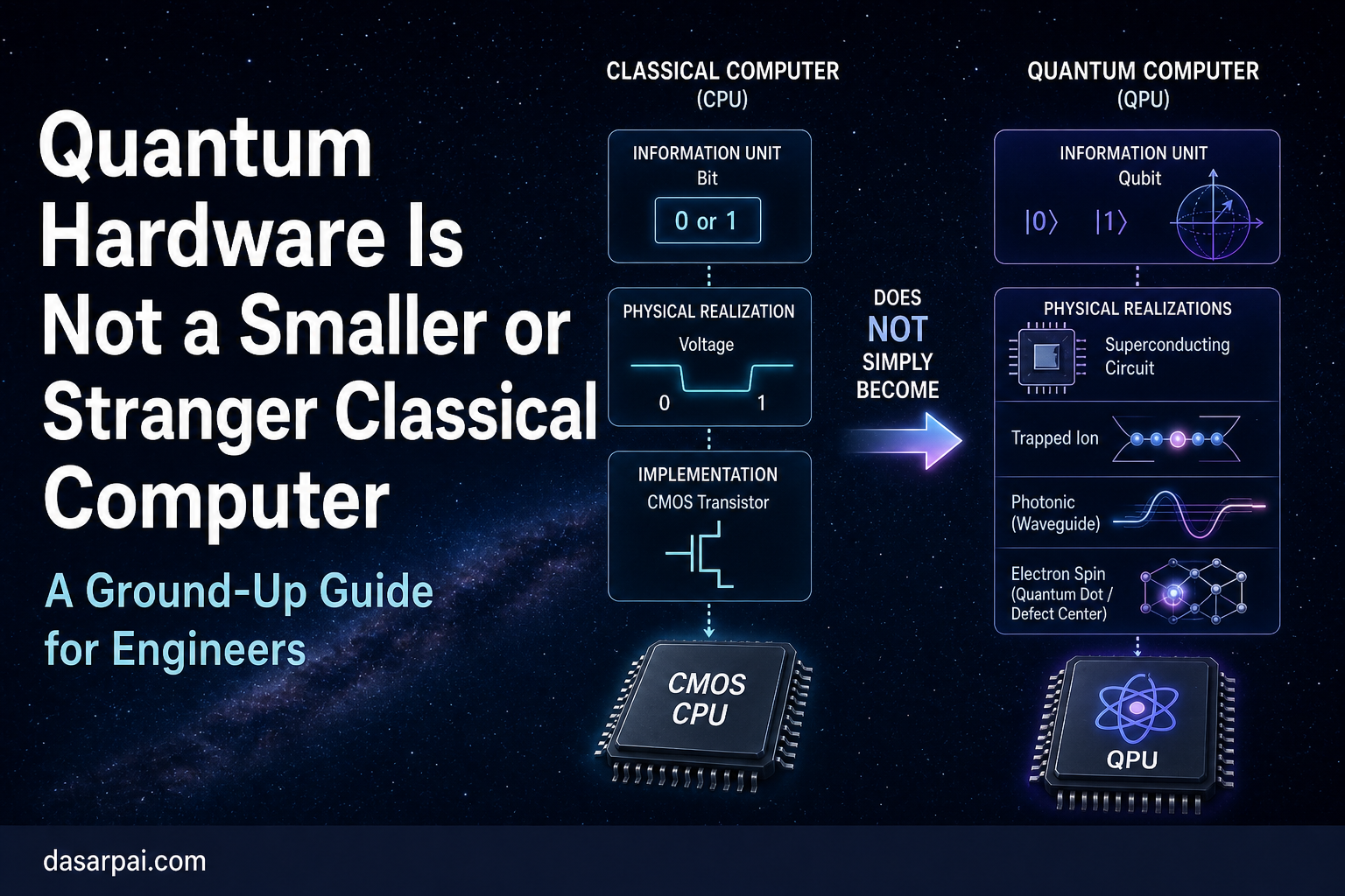 Quantum Hardware Is Not a Smaller or Stranger Classical Computer
