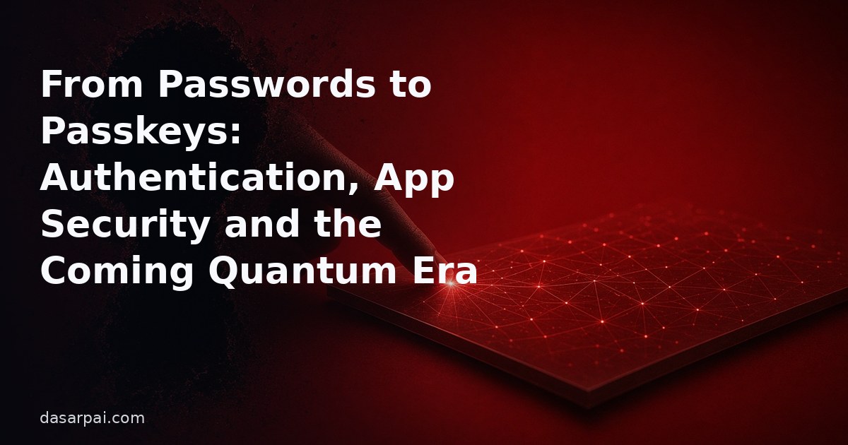 From Passwords to Passkeys: Authentication, App Security and the Coming Quantum Era