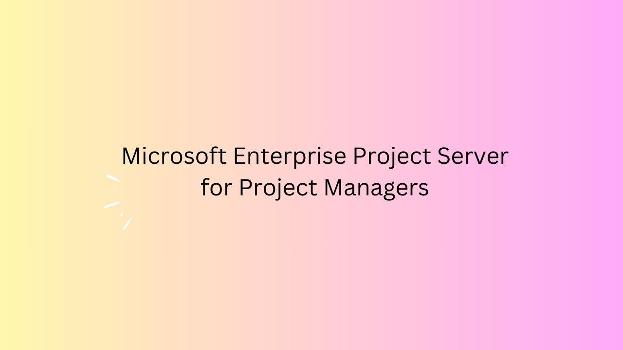 Microsoft Enterprise Project Server For Project Managers