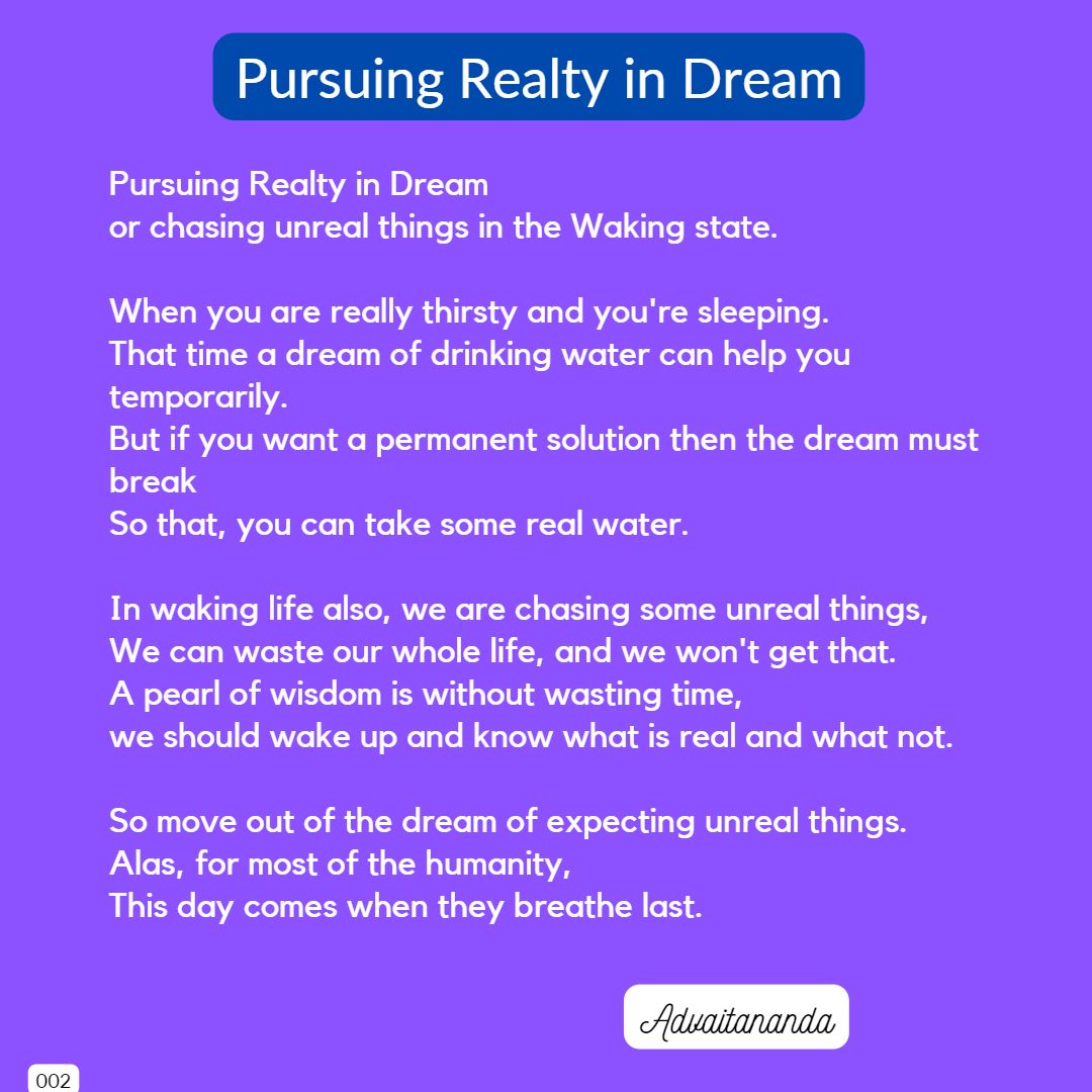 Pursuing Realty in Dream