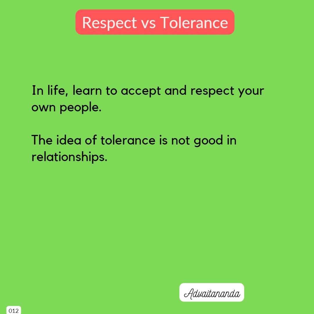 Respect vs Tolerance