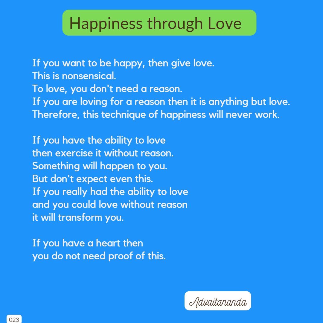 Happiness through Love