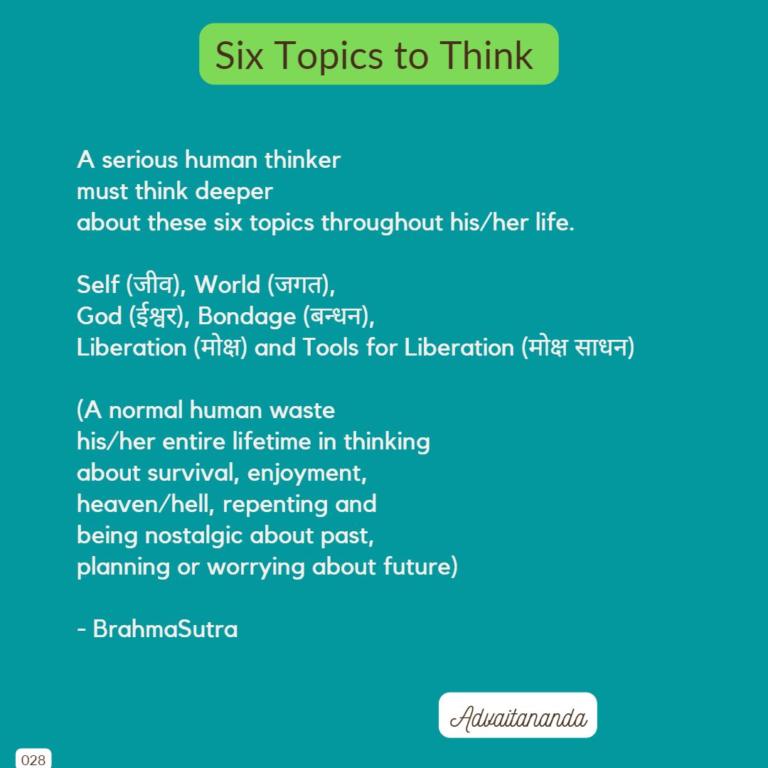 Six Topics to Think