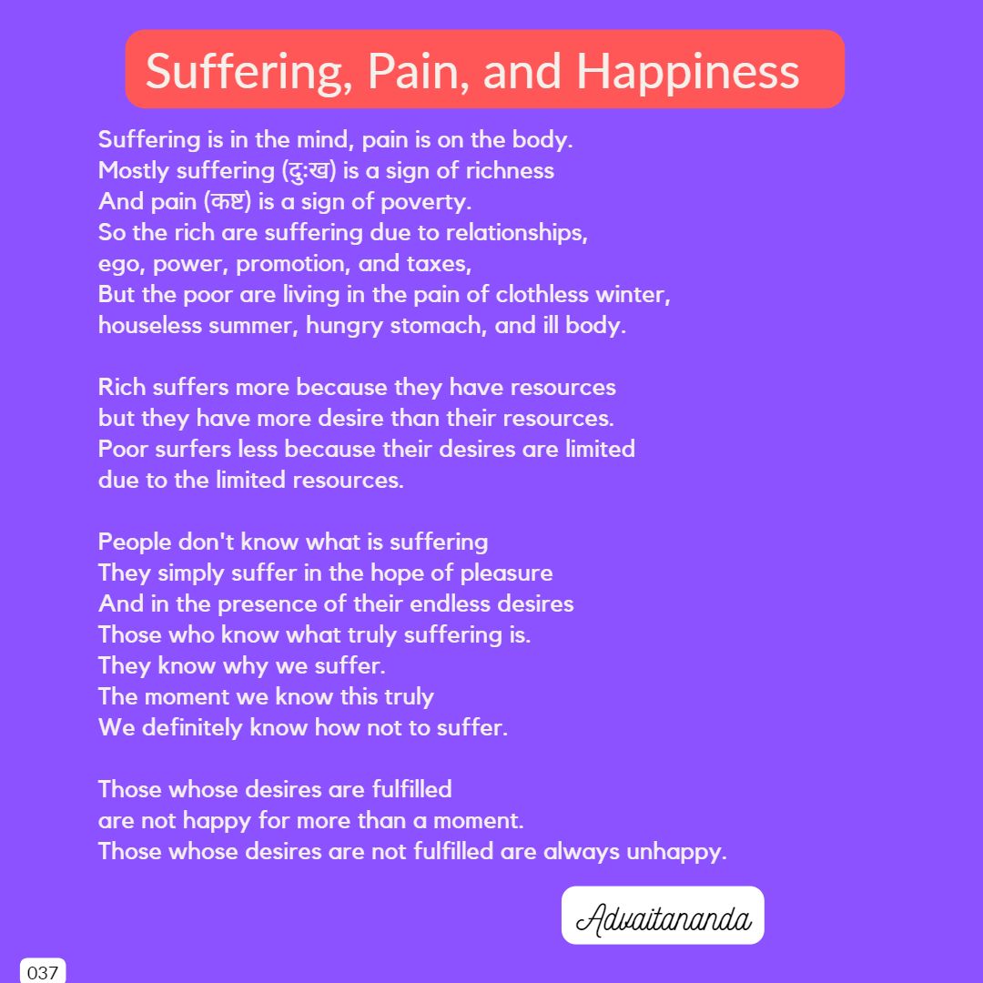 Suffering, Pain, and Happiness