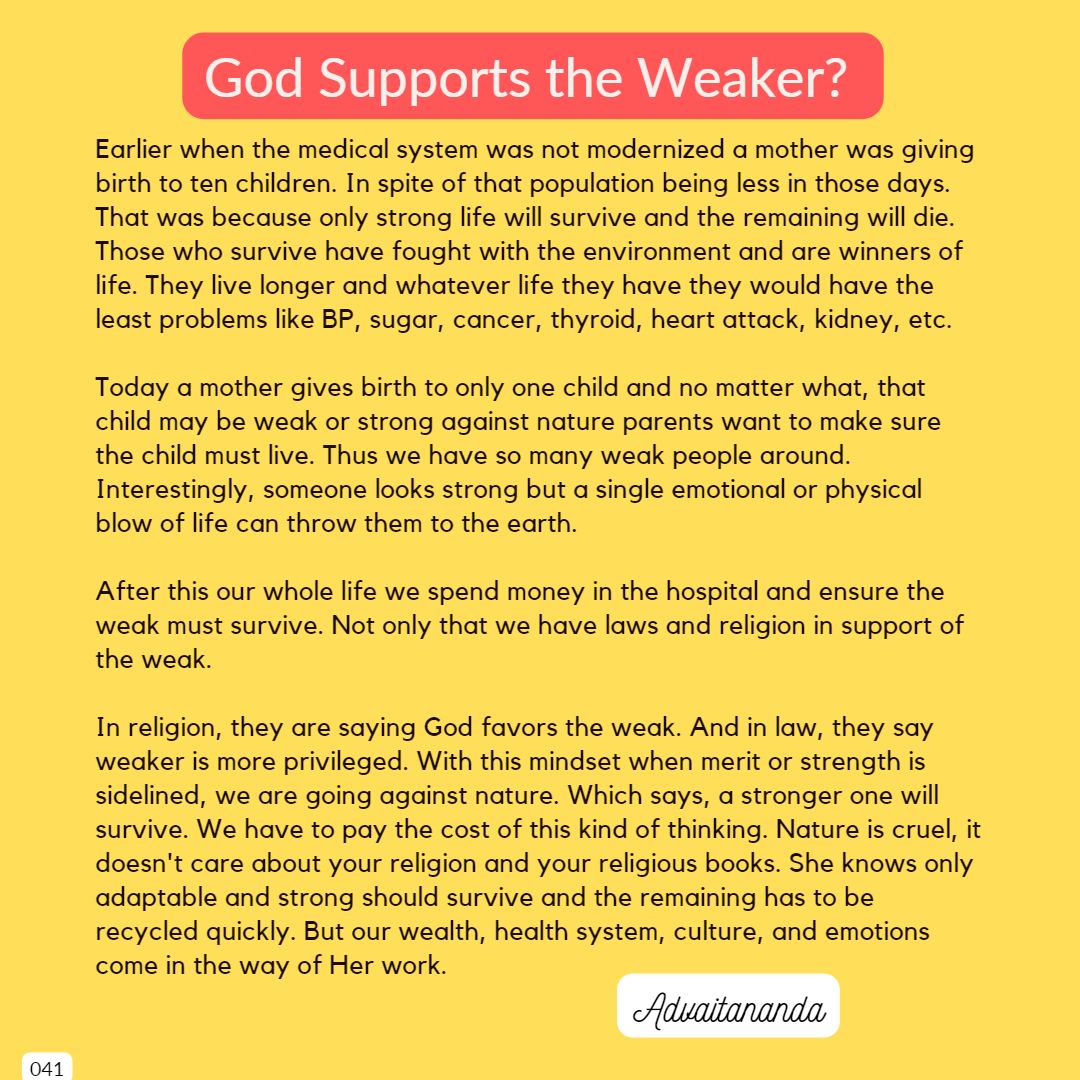God Supports the Weaker?