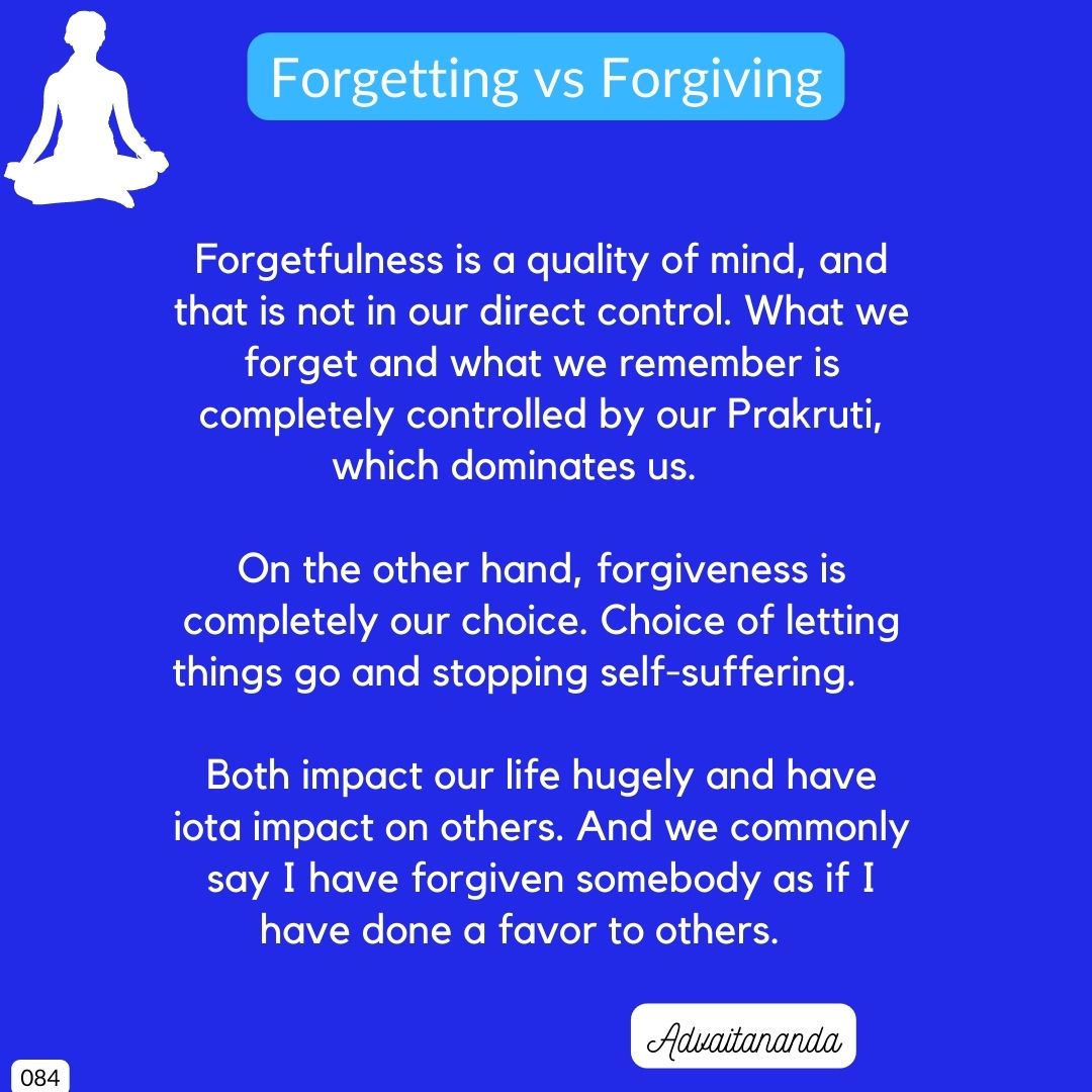 Forgetting vs Forgiving