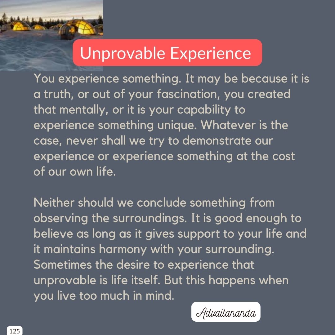 Unprovable Experience