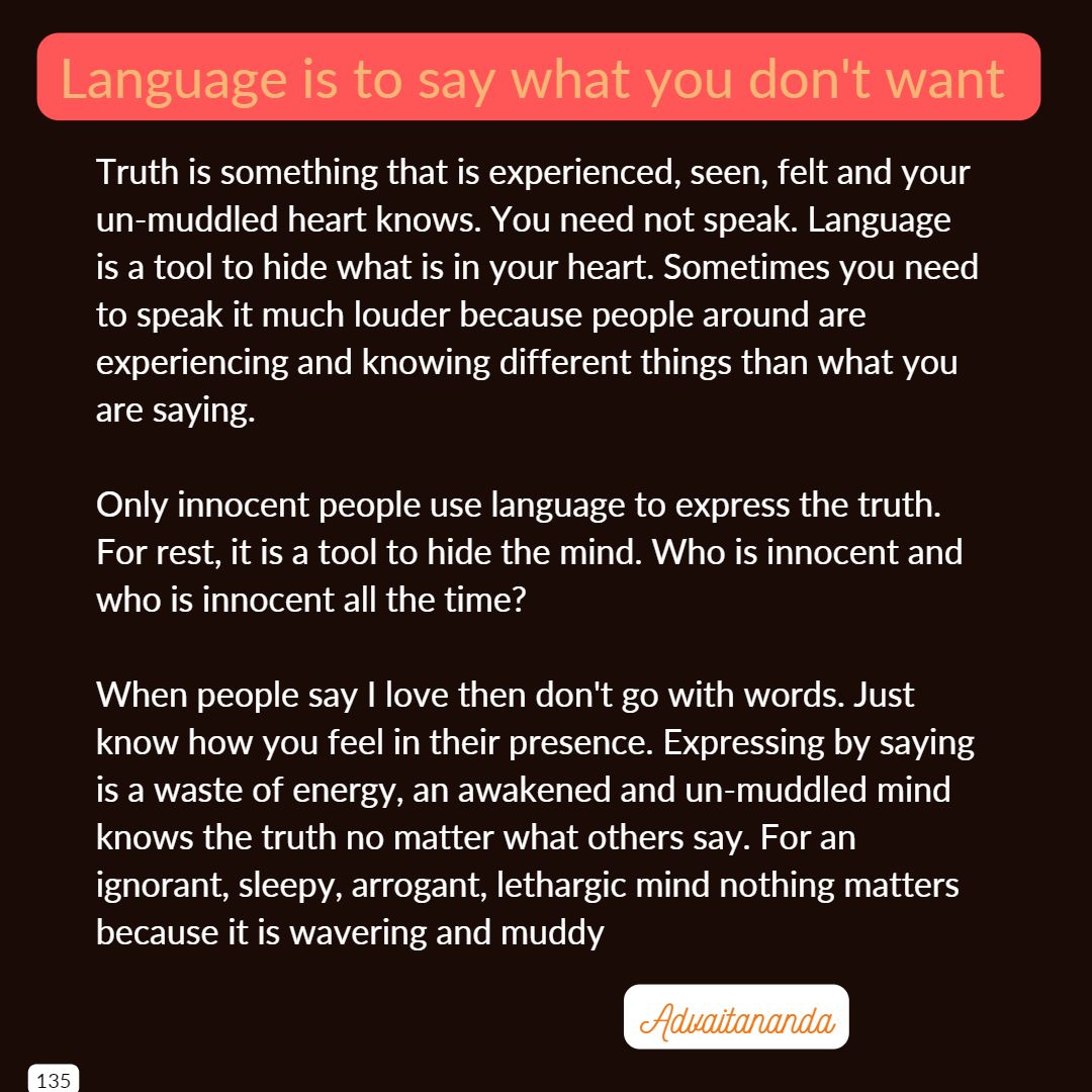 Language is to say what you don't want