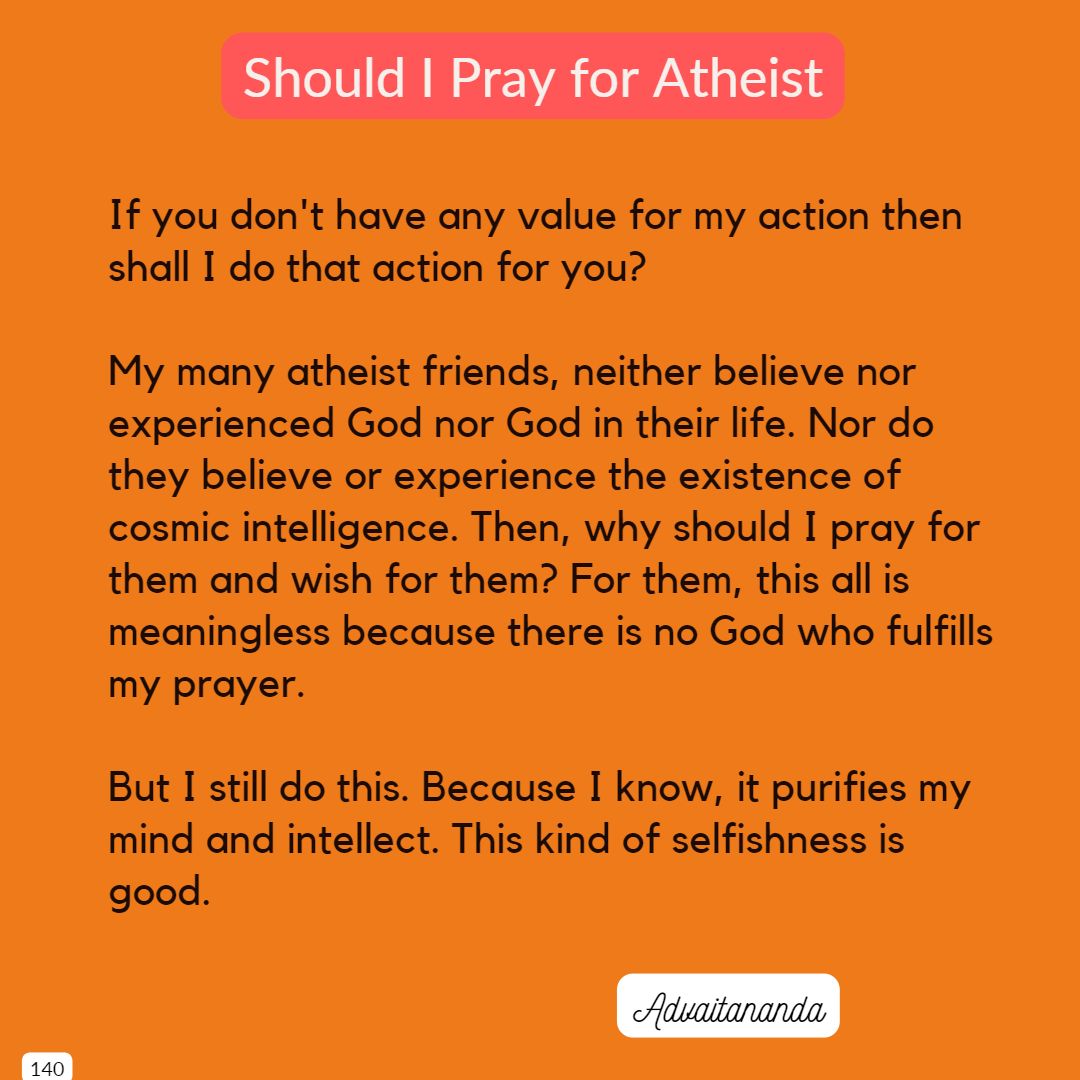 Should I Pray for Atheist