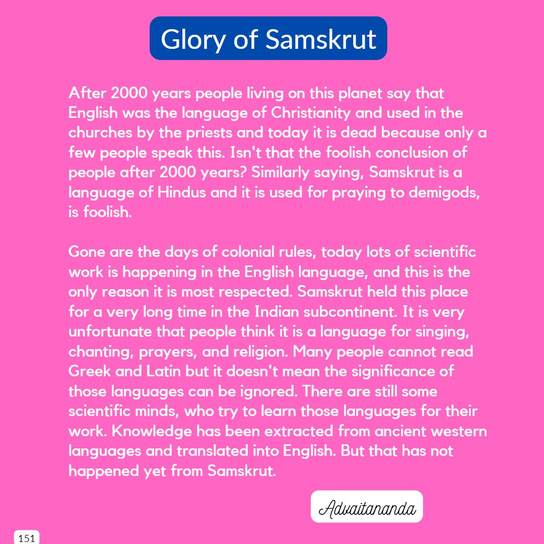 Glory of Sanskrit