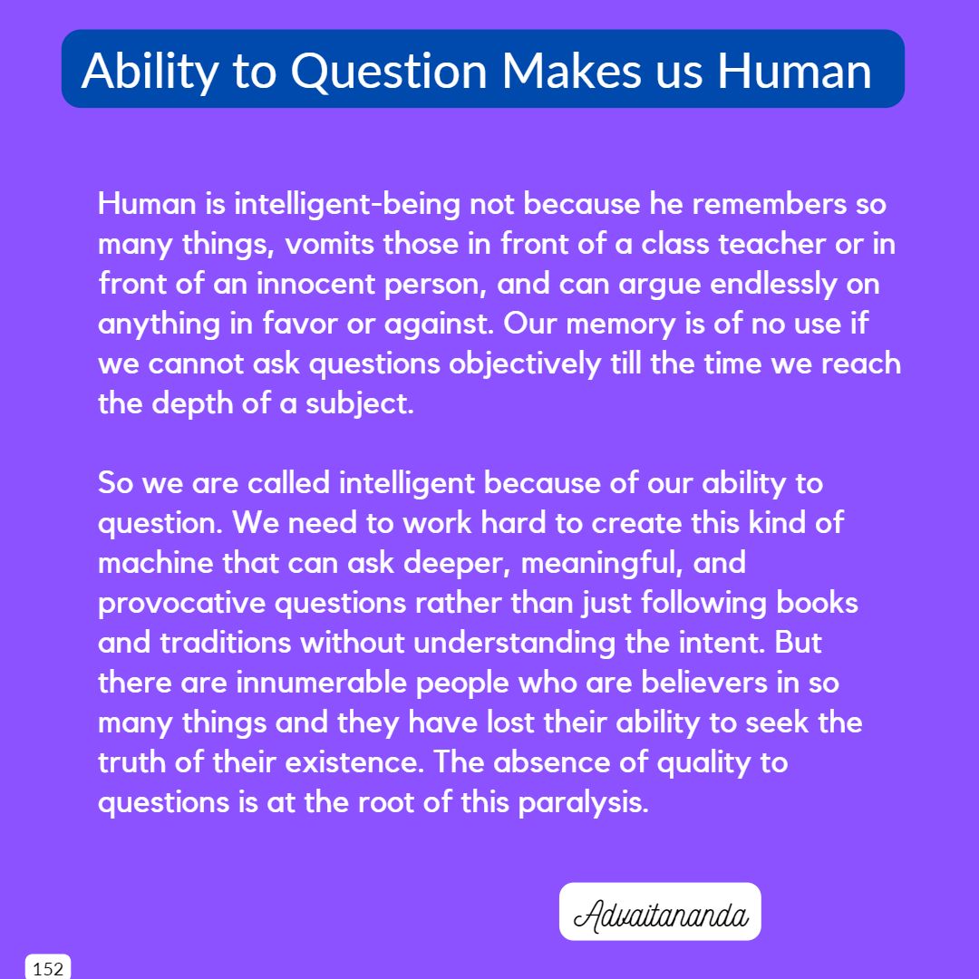 Ability to Question Makes us Human