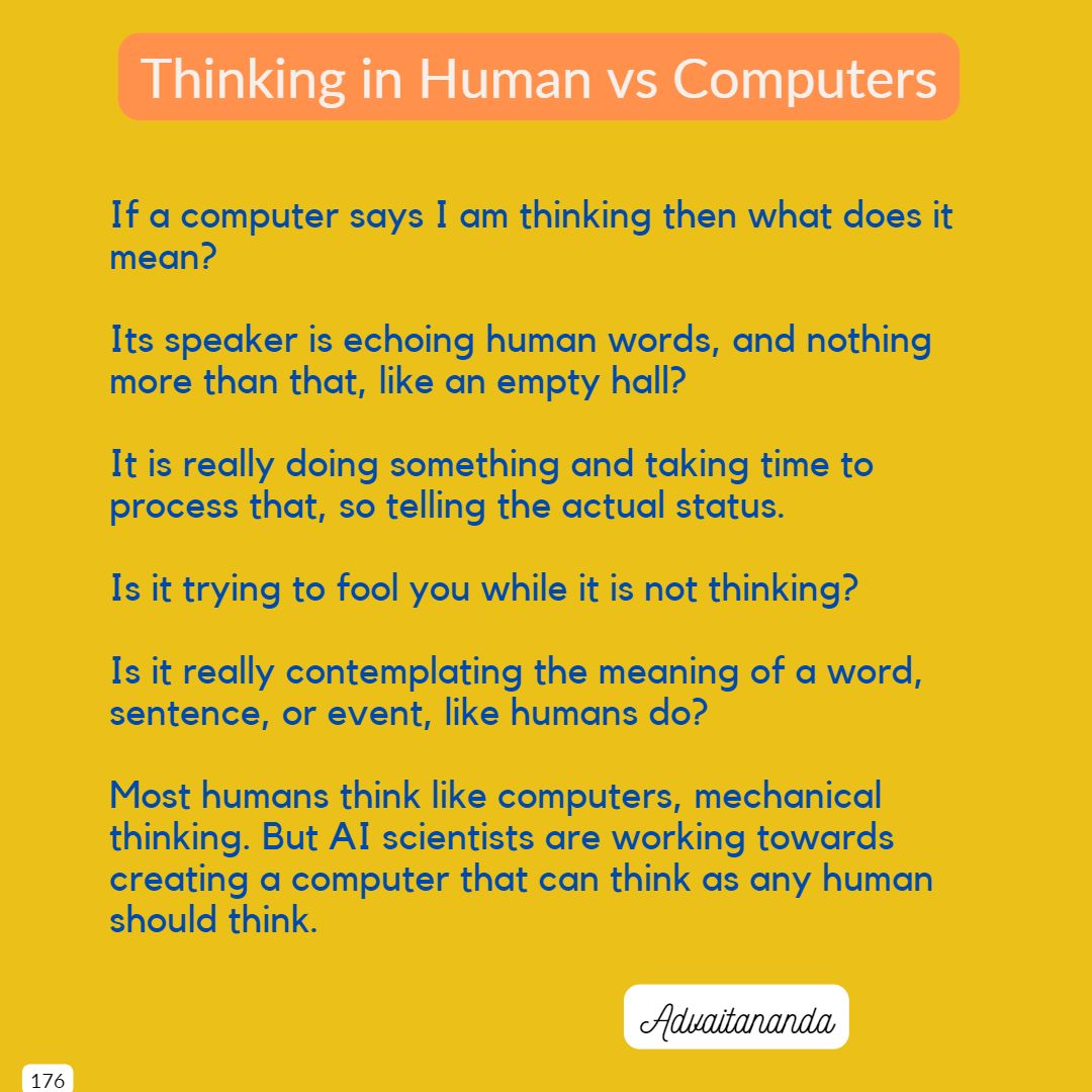 Thinking in Human vs Computers