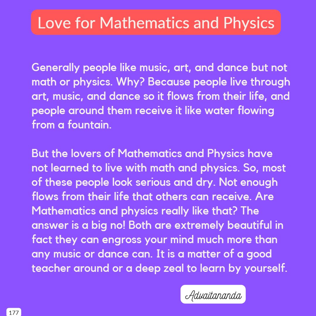 Love for Mathematics and Physics