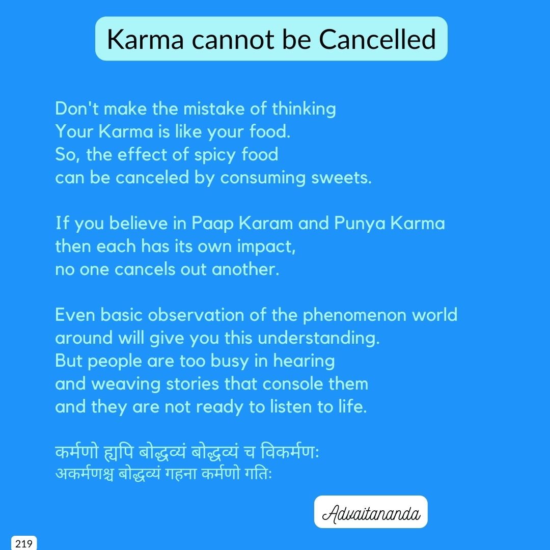 Karma cannot be Canceled