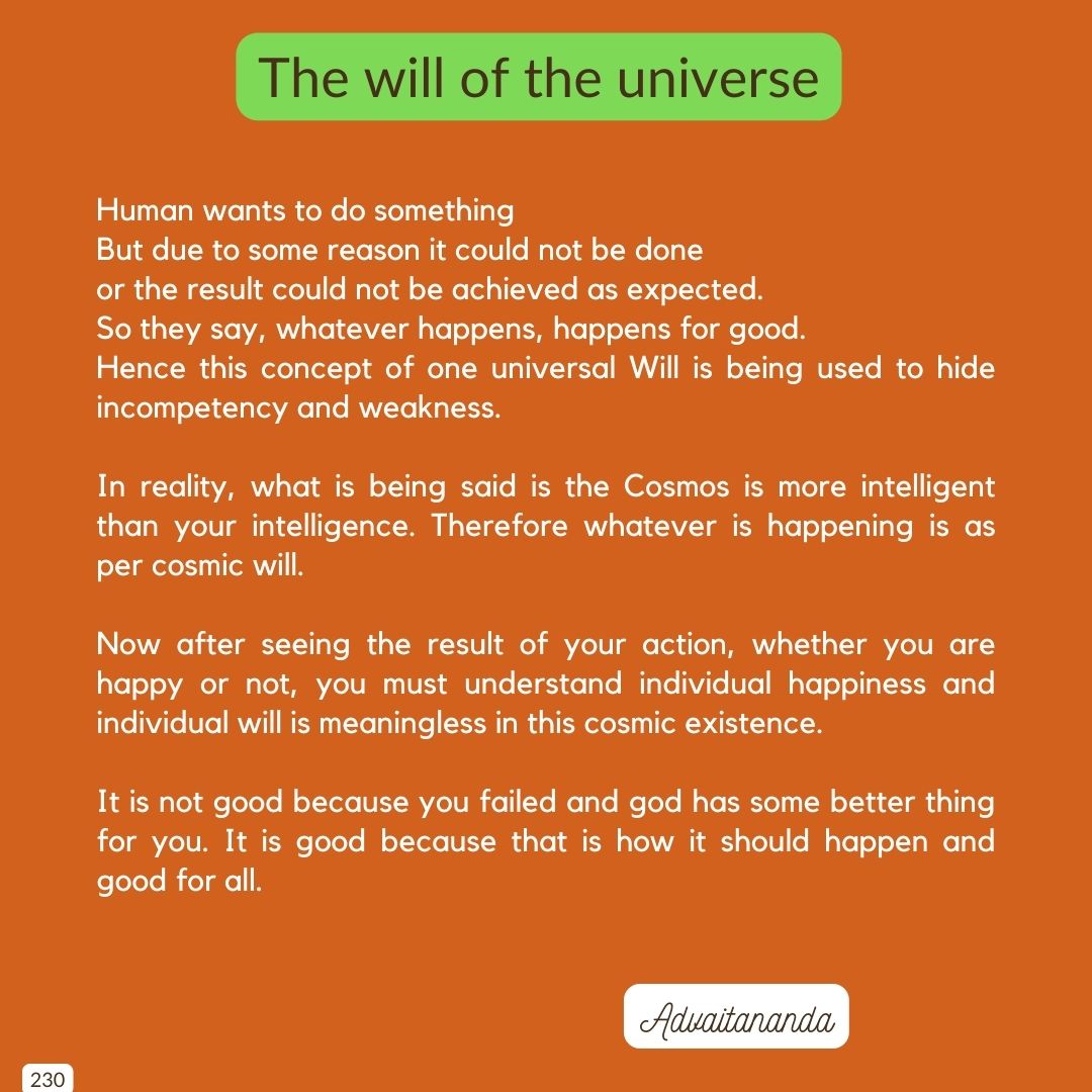 The will of the universe