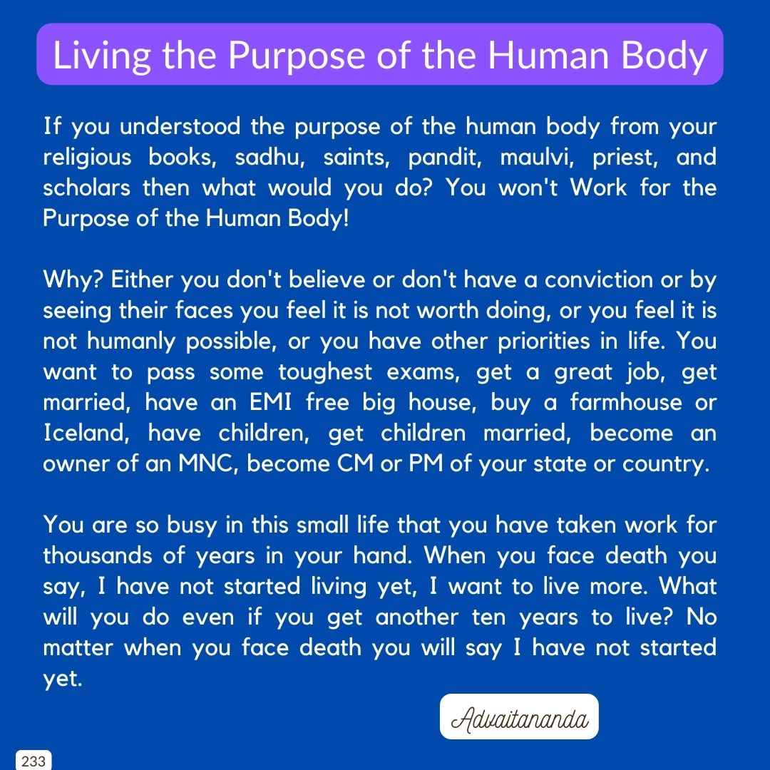Living the Purpose of the Human Body