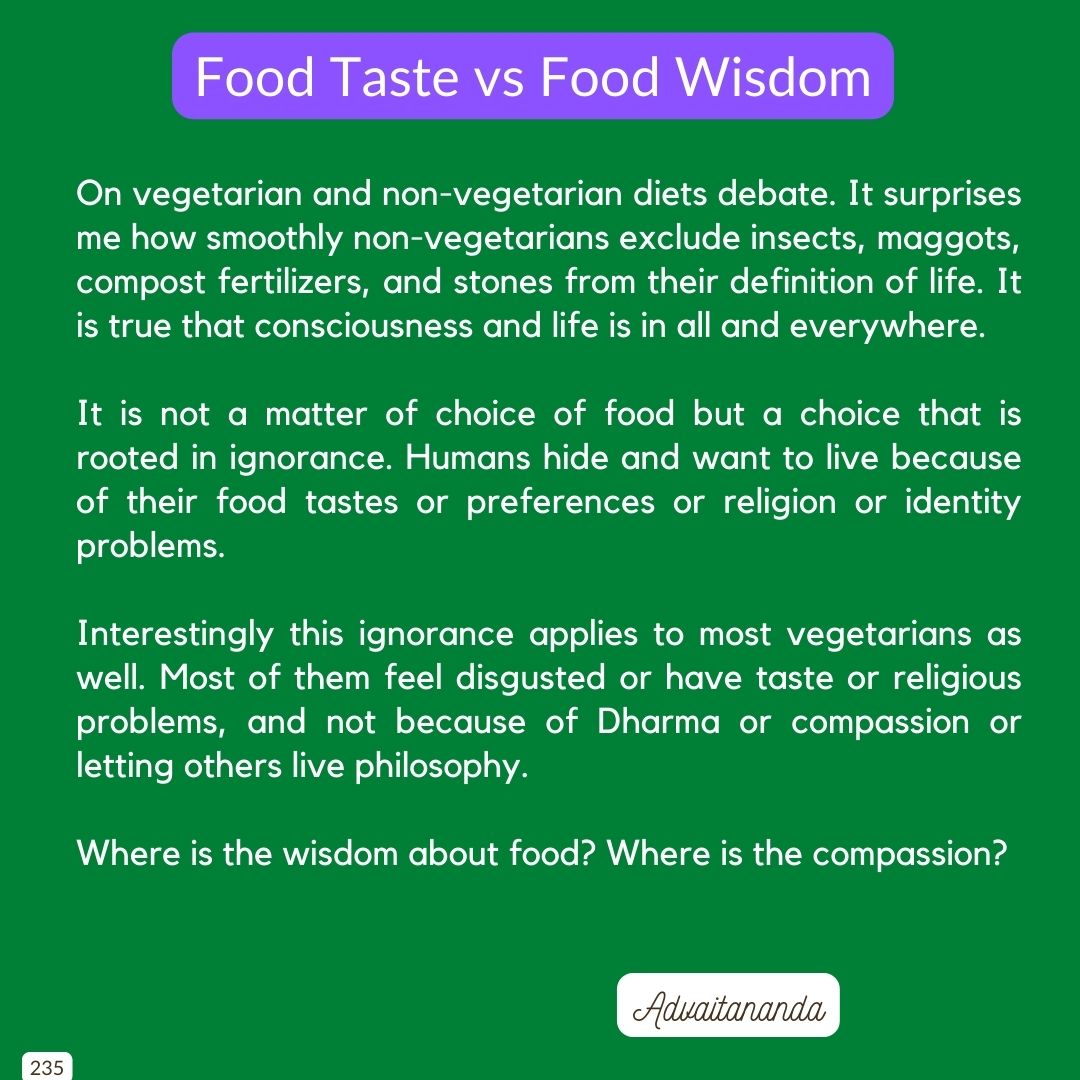 Food Taste vs Food Wisdom