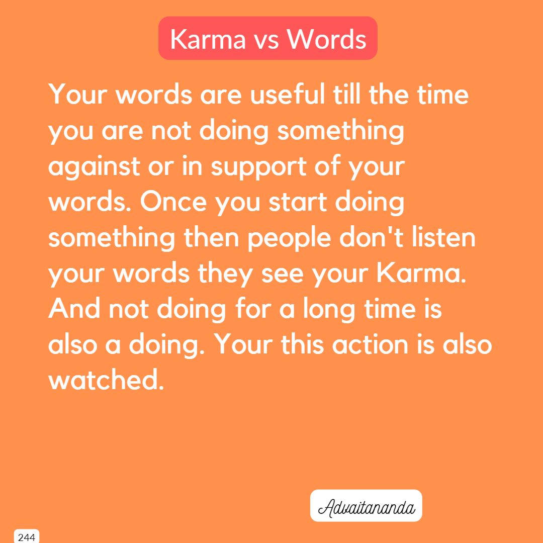 Karma vs words