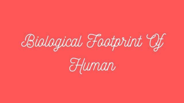 Biological Footprint of Human